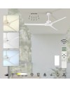 BRISA MINI * Ventilador IP44 BLANCO LED 20W-2700K-5000K